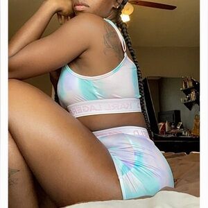 Karl Lagerfeld Tye Dye Shorts and Bralette Set